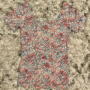Aeropostale Girls pink bodycon Shirt Medium floral